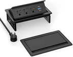 Recessed Conference Table Power Hub with 20W USB-C PD Fast Charging, Flush Mounted for Desks, Kitchens & RVs, 6FT Power Cord (Black)