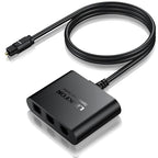 LiNKFOR Optical Cable Splitter 1x3 SPDIF Toslink with 1PCS Optical Audio Cable Toslink Splitter 1 in 3 Out Support LPCM 2.0 DTS Dolby-AC3 Compatible with PS3 DVD HDTV STB Etc
