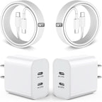 iPhone 17 16 15 Charger,USB C Charger Fast Charging,2Pack Dual Port Fast Wall Chargers Block with 6FT USB C Cable for iPhone 17 Pro Max/17 Pro/17/Air/16 Pro Max/16 Plus/16e/15/iPad Pro/Air/Mini/AirPod