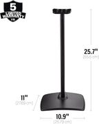 Sanus Height Adjustable Speaker Stands for Sonos Era 300™ - 17" Height Adjustment Sonos Stand Includes Carpet Spikes & Rubber Pads - Easy DIY Install Comes w/All Hardware - Black Pair