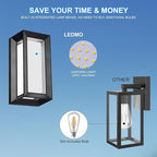 ledmo Exterior Wall Lights LED Beads 1800LM Outdoor Lights Fixtures Wall Mount Matte Black Outdoor Christmas Lighting 6000K Aluminum Shade Modern IP65 Waterproof for House Porch Walkway Coach 4 Pack
