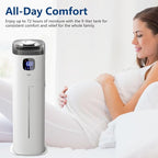 Large Humidifier for Bedroom, 9L/2.5Gallon Ultrasonic Cool Mist Humidifier with Humidistat, 360°Nozzle, 350ML/H Big Mist Level, Suitable for Kids Room Livingroom Yoga Office Plant，White