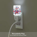 FSHVQKD Happy Independence Day Night Light,Plug Into Wall with Dusk to Dawn Light Sensors, Warm Nightlights for Bedroom, Bathroom, Hallway, Kitchen, Gifts Ideal for Boys Girls Women Men