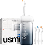usmile C10 Portable Water Flosser – Travel-Friendly, 95-Day Battery, 4 Modes, 360° Nozzle, 180ml Tank, IPX7 Waterproof, Dentist-Recommended for Braces, Implants & Sensitive Gums (Inkstone Black)