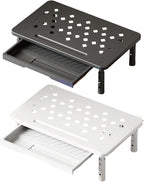 LUOOHL Adjustable Monitor Stand with Storage Shelf Ergonomic Designs for Home Office Workspaces Steel Construction Quick Assembly Desktop Organizers for Electronics