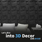 Art3d 19.7" x 19.7" (Pack Of 12) Wall Panel City, Black