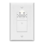 LIDER No Neutral Wire Required Humidity Sensor Switch, Automatic Humidity Detection, Air Circulator, Bathroom Fan Automated Control, Adjustable Timing, 1-Pole, UL Listed, White, Wall Plate Included