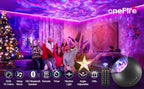One Fire Galaxy Projector with Gifts Box/240 Lighting Modes/15 White Noise/Bluetooth Music Galaxy Projector for Bedroom Adults,Teen Stuff Room Lighting Bedroom Decor for Teen Girls&Teenage Boy Gifts