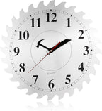 CIGERA 12 Inch Metal Wall Clock with Circular Saw Blade Dial, Handsaw and Hammer Pointer,Great Decor for Garage,Workshop and Man Cave
