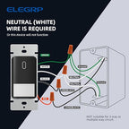 ELEGRP Matte Black Single Pole Occupancy Motion Sensor Light Switch, Need Neutral Wire, 120° Sensor Coverage PIR Infrared Motion Activated, for CFL/LED/MLV/INC/HAL/Fan, UL,2 Pack