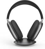 ELECOGO All-Aluminum Headphone Stand for AirPods Max, Full CNC-Machined Metal Base with Soft Silicone Contact Pad, Futuristic Ring Design, Stable Desktop Display Dock (Gray)