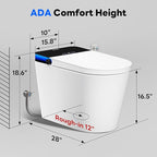 Casta Diva Smart Toilet with Bidet Built in, Auto Open Close, Foot Sensor, 1000 MaP Auto Flushing, ADA Comfort Height, Artistic Lighting, Smart Heated Seat, Foam Dispenser, Tank Built in (CD-U010Max)