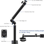 Mippko Articulating Wall Mount Camera Arm with 1/4 inch-20 Threaded Compatible with Digital/Security/Webcam/CCTV POV Camcorder/Video Light/Small Cameras,Adjustable Aluminium Alloy Arm