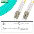 Fibergaga-150M(492ft) OM3 LC to LC Fiber Patch Cable, Multimode 50/125µm 10G/40G, OD-2.0mm Fiber Optic Cable Duplex Fiber Patch Cord LSZH