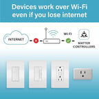 Legrand Radiant® Wi-Fi Matter Smart LED Dimmer, Effortless Setup, Enhanced Compatibility with Apple HomeKit, Google Home, Alexa & SmartThings, Easy Wi-Fi Connectivity with Matter, Pack of 1