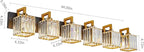 FDPBY Modern Bathroom Vanity Light 6-Lights Black Gold Crystal Wall Lamp Bathroom Modern Crystal Vanity Lighting