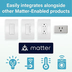 Legrand Radiant® Wi-Fi Matter Smart Plug Matter Hub Required 15A, Easy Setup, Enhanced Compatibility with Apple HomeKit, Google Home, Alexa & SmartThings, Easy Wi-Fi Connectivity w/ Matter (1 Pack)