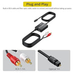 PROZOR Analog to Digital Audio Converter, RCA to Optical Audio Converter, with Built-in RCA to Optical Cable, Analogue Signals into Digital Audio, for Turntable/CD/DVD to Soundbar (Not Reversible)