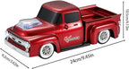 WSTER WS-538 Retro Pickup Truck Bluetooth Replica Speaker – Portable Wireless Car Model Speaker with FM, TWS, LED Party Lights, USB/TF Playback, Built-in Microphone, Type-C, Surprise Gift(Red)