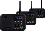 Wuloo Intercoms Wireless for Home 1 Mile Range 22 Channel 100 Digital Code Display Screen, Wireless Intercom System for Home House Business Office, Room to Room Intercom Communication(3Stations Black)