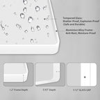 LOAAO 60x36 Inch White Metal Framed Bathroom Mirror for Wall, White Bathroom Vanity Mirror Farmhouse, Large Rounded Rectangle Mirror, Anti-Rust, Tempered Glass, Hangs Horizontally or Vertically