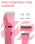 Ufree Bikini Trimmer Electric Razors for Women, Rechargeable Pubic Hair Trimmer Electric Shaver for Legs Body Hair, Bikini Shaver IPX7 Waterproof, Rose Red