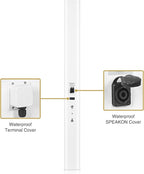 Sound Town Weatherproof Compact Aluminum Line Array Column Speaker with Wall Mount Bracket, 10 x 3 Woofers, 6 x 1.2 Dome Tweeters, White, for Church, Indoor & Outdoor Installation (CARPO-M106W)