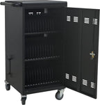 Aokleo Laptop Charging Cart,45 Devices Tablet Storage Carts for pad Up to 16.3" Screen Size, Classroom Computer Mobile Charging Station for Pads, Chromebooks,Laptops, Security Storage(45 Bay-Black)