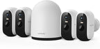 WUUK Security Cameras Wireless Outdoor, Indoor Camera, Home Surveillance System, 2K, No Monthly Fee, Motion Alert, Night Vision, 2.4/5 GHz WiFi, Compatible with Alexa & Google, 4-Camera Kit