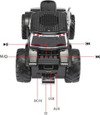 Tractor Head Bluetooth Speaker – unique Bluetooth car speaker with HD stereo, TWS pairing, LED party lights, portable wireless outdoor speaker, car model decoration, and a great gift for men(Black)