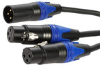Seefeful (10 ft-1Pack) 1 Male to 2 Female XLR Y Splitter Micrphone Cable, 3pin Male to Dual Female Y-Splitter Balanced Mic Audio Cables for Stereo Mic to L & R Audio Track