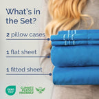 Full XL Bed Sheet Set - 4 Piece Extra Long Extended Full XL Sheets - Soft, Breathable & Cooling - Fits 8” to 16" Mattress w/ Deep Pockets - 54" x 80" - Easy-Fit, Wrinkle & Fade Resistant - Royal Blue