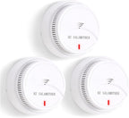 Smoke Detector 3 Pack,Fire Alarms Smoke Detectors with Photoelectric Technology with LED Lndicator and Test Button,Smoke Alarm for Home,Bedroom,Kitchen