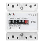 Electric Meter, Single Phase 4P LED DIN-Rail Electricity Power Consumption Wattmeter Energy Meter DDM75S 10 to 40A Digital Display