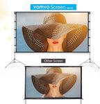 Projector Screen Outdoor, Vamvo Portable Projectors Screen with Aluminum Alloy Stand 120" Foldable Screens, 10 Feet Indoor Movie Screens with Carrying Bag for Home Theater Backyard Movie Night
