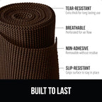 GORILLA GRIP powerGRIP Drawer Shelf and Cabinet Liner, Thick Strong Hold, Non-Adhesive Liners Protect Kitchen Cabinets and Cupboard, Bathroom Drawers, Easy Install, Breathable Mat, 20" x10', Chocolate