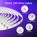 DAYBETTER Smart WiFi Led Lights, Tuya App Controlled, Work with Alexa and Google Assistant, Timer Schedule, RGB Strip Color Changing Décor for Bedroom Party Kitchen, 50ft