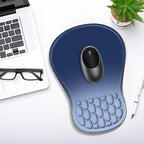YIWEI Ergonomic Mouse Pad with Wrist Rest - Comfortable Office Mousepad with Memory Foam Wrist Support for Carpal Tunnel Relief, Mouse Pads with Non-Slip Base for Gaming and Home (Gradient Blue)