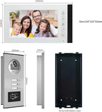 ANJIELO SMART Wired Video Multifamily Apartment Intercom System,2/3/4/6/8/10/12 Units 7 inch Monitor Video Door Phone Kit,Video Doorbell, ID Card Unlock, 2 Way Audio for Home (1 doorbell + 3 Monitor)