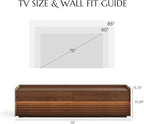 POVISON Fully-Assembled Mid Century Modern TV Stand, 78.74" Wood Media Console with Adjustable LED Light, Entertainment Center with Storage for Living Room