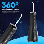 SOLIHY Cordless Water Flosser, Water Dental Flosser, Rechargeable Irrigation Cleaner,4 Modes Portable Water Flosser with 5 Nozzles, Water Flossers for Teeth, Dental Tools (Black)