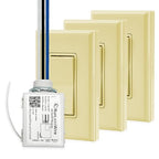 RunLessWire 4-Way Battery-Free DIY Wireless Light Switch Kit 150ft RF Range Self-Powered by Kinetic Energy for Hallways & Stairways: 3 Remote Switches Control 1 5A On/Off Receiver – Ivory