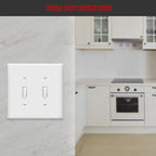 ENERLITES Toggle Switch Wall Plate, 2-Gang 4.88" x 4.92", Mid-Size, UL Listed, 8812M-W-10PCS, White (10 Pack)