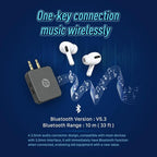 ADAM elements EVE II Bluetooth Transmitter + Receiver - Wireless Audio Adapter w/Foldable Dual 3.5 mm AUX Plug for Nintendo Switch, TV, Home/Car Stereo, Airline in-Flight Systems