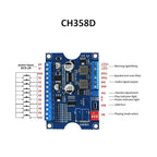 Sound Playback Module, 80W Low Lever Trigger 8MB DC 9-24V CH358D Voice Board, Support USB Download, MP3 Hardware Decoding,10-Way Button One-to-One, 8 Combined Playback Chips for Industry Broadcast.