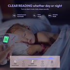 Forehead Thermometer for Adults, Kids & Babies, No-Touch Digital Thermometer with LCD Backlight Display, Fever Alarm and 1s Instant Reading - Purple