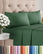 Full Size 4 Piece Sheet Set - Comfy Breathable & Cooling Bed Sheets Set - Hotel Luxury Bedding for Women, Men, Kids, Teens, Boys & Girls - Deep Pockets, Soft, Wrinkle Free - Oeko-Tex - Emerald Green
