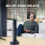 Avantree Opera Plus – Wireless Headphones for TV Watching with Clear Dialogue & Volume Boost for Seniors & Hard of Hearing (Mild–Moderate), Use with Soundbar, Charging Transmitter Base