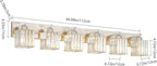 FDPBY Modern Vanity Light 6-Lights Brushed Nickel Vanity Light Crystal Bathroom Wall Light Bathroom Light Fixtures