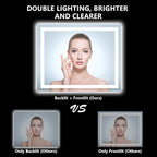 YEELAIT 40x32 Inch LED Bathroom Mirror with Lights Front and Backlit Lighted Vanity Mirror for Bathroom Wall with 3 Colors Dimmable Anti-Fog Memory Shatter-Proof IP54 Waterproof Horizontal/Vertical